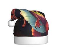 WHJSSF big-mouthed dinosaur Printed Christmas Hat for Adult for men and women clothing headband for festive occasions