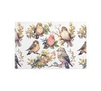 WHJSSF Birds and Nature Pattern Placemats for Dining Table Set of 6 Thick and Sturdy Design for Excellent Wear Resistance, Good Wrinkle Resistance