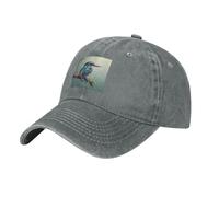 WHJSSF Black Adult Baseball Cap Hat Kingfisher On The Branch Printing for Men and Women Lightweight Dry, Gray, One size
