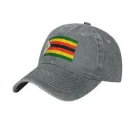 WHJSSF Black Aldult Denim Baseball Cap Flag of Zimbabwe Printing Adjustable Cotton Hat for Men and Women