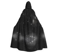 WHJSSF Black and white galaxy Prints Halloween Adult Hooded Cloak is a super large, comfortable, and durable cloak