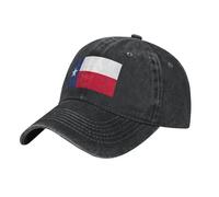 WHJSSF Black Cowboy Baseball Cap Flag of Texas Pattern Adjustable Cotton Hat Classic Curved Brim