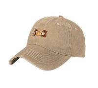 WHJSSF Black Washed Denim Baseball Cap Three Little Bears Eating Honey Pattern Adjustable Cotton Hat for Men & Women, Natural, One Size