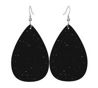 WHJSSF Black White Dot Prints Teardrop Leather Earrings - Lightweight Dangle Earrings for Women, Vivid Color Faux Leather Drops with Silver Plated Hooks, Stylish Accessories for Parties & Gifts