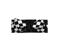 WHJSSF Black White Formula Checkered Flags Pattern Prints Baby Bow Headband - Soft & Stretchy Newborn Throw for Cute Photo Shoots & Baby Showers