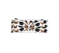 WHJSSF Black Yellow Dog Prints Baby Bow Headband - Soft & Stretchy Newborn Accessory for Photoshoots & Baby Showers - Gentle, Cute & Adorable Headwear for Infants