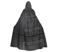 WHJSSF Blackboard Math Printing Halloween Adult Hooded Cape Super Large Hooded Cloak
