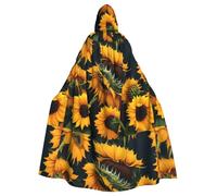 WHJSSF Blessed to Be Called Sunflower Prints Halloween Adult Hooded Cloak is a super large, comfortable, and durable cloak