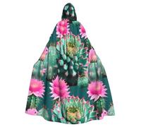 WHJSSF Blooming Cactus Prints Halloween Adult Hooded Cloak is a super large, comfortable, and durable cloak