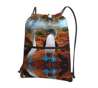 WHJSSF Blue Bird Prints Drawstring Zipper Backpack - Lightweight Foldable Gym Bag for Travel, Yoga, Hiking & Everyday Essentials