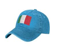 WHJSSF Blue Cowboy Baseball Cap Italian Flag Pattern Adjustable Cotton Hat Classic Curved Brim