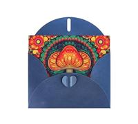 WHJSSF Blue Greeting Card Abstract Mushroom Colorful Mandala Printed Perfect for Valentine's Day, Wedding Anniversary & Party Invitations