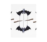 WHJSSF Blue Greeting Card Bat hanging on a branch Printed Perfect for Valentine's Day, Wedding Anniversary & Party Invitations