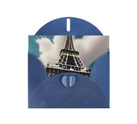 WHJSSF Blue Greeting Card Beautiful Tower Paris Prints 4x6in for Christmas, children's birthdays, Valentine's Day, wedding anniversaries, and party invitations