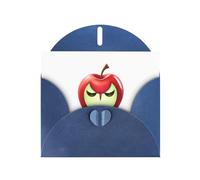 WHJSSF Blue Greeting Card Devil face apple Printed Perfect for Valentine's Day, Wedding Anniversary & Party Invitations