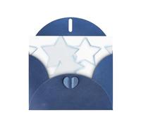 WHJSSF Blue Greeting Card Hazy five-pointed star Prints 4x6in for Christmas, children's birthdays, Valentine's Day, wedding anniversaries, and party invitations