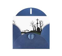 WHJSSF Blue Greeting Card The dead in the cemetery Printed Perfect for Valentine's Day, Wedding Anniversary & Party Invitations