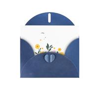 WHJSSF Blue Greeting Card The moon in the broken flowers Printed Perfect for Valentine's Day, Wedding Anniversary & Party Invitations