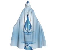 WHJSSF Blue Water Drop Picture Halloween Adult Hooded Cloak is a super large, comfortable, and durable cloak