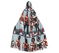 WHJSSF Bodybuilding Evolution Prints Halloween Adult Hooded Cloak is a super large, comfortable, and durable cloak
