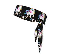 WHJSSF Bright Star Unicorn Pattern Sports Double-Sided Headscarf for Women and Men Adjustable for All Head Circumferences