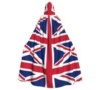 WHJSSF British flag Prints Hooded Cloak - Long Costume Throw, Soft Halloween Layer & Drawstring Tie