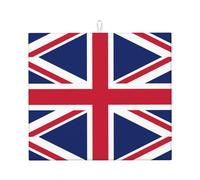 WHJSSF British flag Prints Kitchen Drying Mat - Super Absorbent Dish Drying Throw with Colorful Prints, Quick-Dry Countertop Layer for Dishes, Glasses & Small Appliances