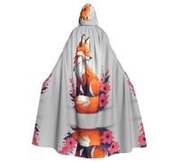 WHJSSF Broken Flower Fox Picture Halloween Adult Hooded Cloak is a super large, comfortable, and durable cloak