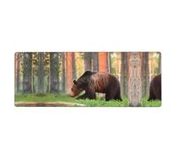 WHJSSF Brown Bear Mouse Pad 12x31.5in Large Desk Mat for Gaming & Work