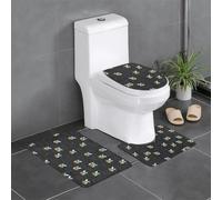 WHJSSF Bumble Bees Prints 3 Piece Bathroom Rugs Set 24x16in | Plush Throw Mats for Comfort & Style - Non-Slip Floor Covers