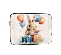 WHJSSF Bunny and Balloons in Gift Box Prints Portable Laptop Sleeve 12 inch for Business Travel, School, Office, Daily Use