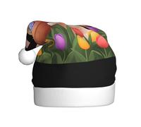 WHJSSF Bunny delivering Easter eggs Pattern Christmas Hat Durable for Adult for Halloween, Christmas, New Year
