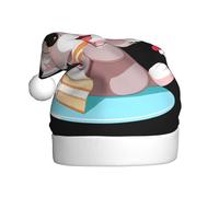 WHJSSF Bunny eating cake Pattern Christmas Hat for Adult quality accessory soft, lightweight, and fluffy
