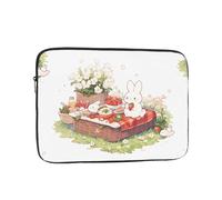 WHJSSF Bunny in The Strawberry Garden Prints Portable Laptop Sleeve 10 inch for Business Travel, School, Office, Daily Use