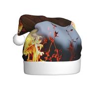 WHJSSF Burning Weed Pattern Christmas Hat for Adult quality accessory soft, lightweight, and fluffy