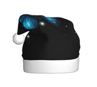 WHJSSF Butterfly in the starry sky Printing Men's and women's plush Christmas hats, adult New Year's holiday party caps
