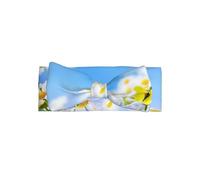 WHJSSF Butterfly On Daisy Prints Baby Bow Headband - Soft & Stretchy Newborn Throw for Cute Photo Shoots & Baby Showers