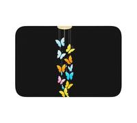 WHJSSF Butterfly On The Wind Chime Prints 40x60in Lock-Edge Floor Mat - Fade & Shape Resistant, Non-Slip, Absorbent, Easy Clean, Protects Floors