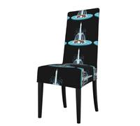 WHJSSF Capybara playing in the fountain Prints Protection Cover for Dining Chair - Soft, Comfortable, Wrinkle-Resistant Elastic Fits Most Armless Chairs