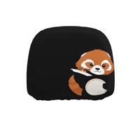 WHJSSF Car Headrest Cover 1 Pcs - Soft Polyester Spandex, Breathable | Highly Elastic, Protector for Cars Vans Trucks, Easy Install, Universal Fit Red Panda Holding A Plate Prints