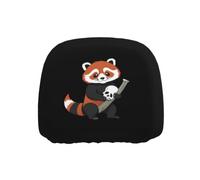 WHJSSF Car Headrest Cover 1 Pcs - Soft Polyester Spandex, Breathable | Highly Elastic, Protector for Cars Vans Trucks, Easy Install, Universal Fit Red Panda Holding A Skull Prints