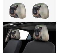 WHJSSF Car Headrest Cover 2 Pcs Easy Install, Protects from Dust & Stains