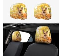 WHJSSF Car Headrest Cover 2 Pcs Easy Install, Protects from Dust & Stains