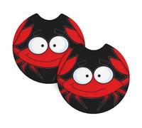 WHJSSF cartoon crab Prints Car Cup Coasters 2-Pack - Durable Neoprene Throw for a Spotless Ride - Protects Against Spills & Fits Most Vehicles