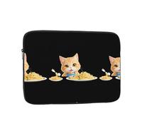 WHJSSF Cat who Likes to eat Pasta Prints Portable Laptop Sleeve 12 inch for Business Travel, School, Office, Daily Use