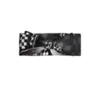 WHJSSF Checkered Flag Racing Prints Baby Bow Headband - Soft & Stretchy Newborn Accessory for Photo Shoot, Cute Hairpiece for Little Girls