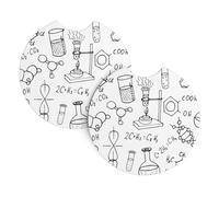 WHJSSF Chemistry Print Prints Car Cup Coasters 2-Pack - Durable Neoprene Throw for a Spotless Ride - Protects Against Spills & Fits Most Vehicles