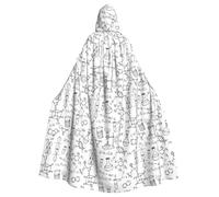 WHJSSF Chemistry Print Prints Hooded Cloak - Long Dramatic Throw for Costume Play