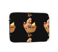 WHJSSF Chicken Carrying a Fruit Basket Prints Portable Laptop Sleeve 15 inch for Business Travel, School, Office, Daily Use
