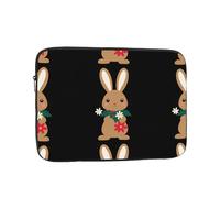 WHJSSF Christmas Bunny with Flowers Prints Portable Laptop Sleeve 13 inch for Business Travel, School, Office, Daily Use